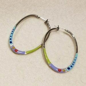 Artisan enamel earrings